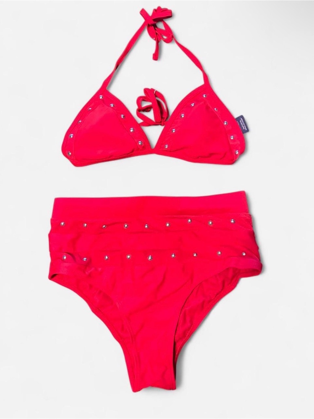 Adorable Red Bikini set with silver embellishment!!